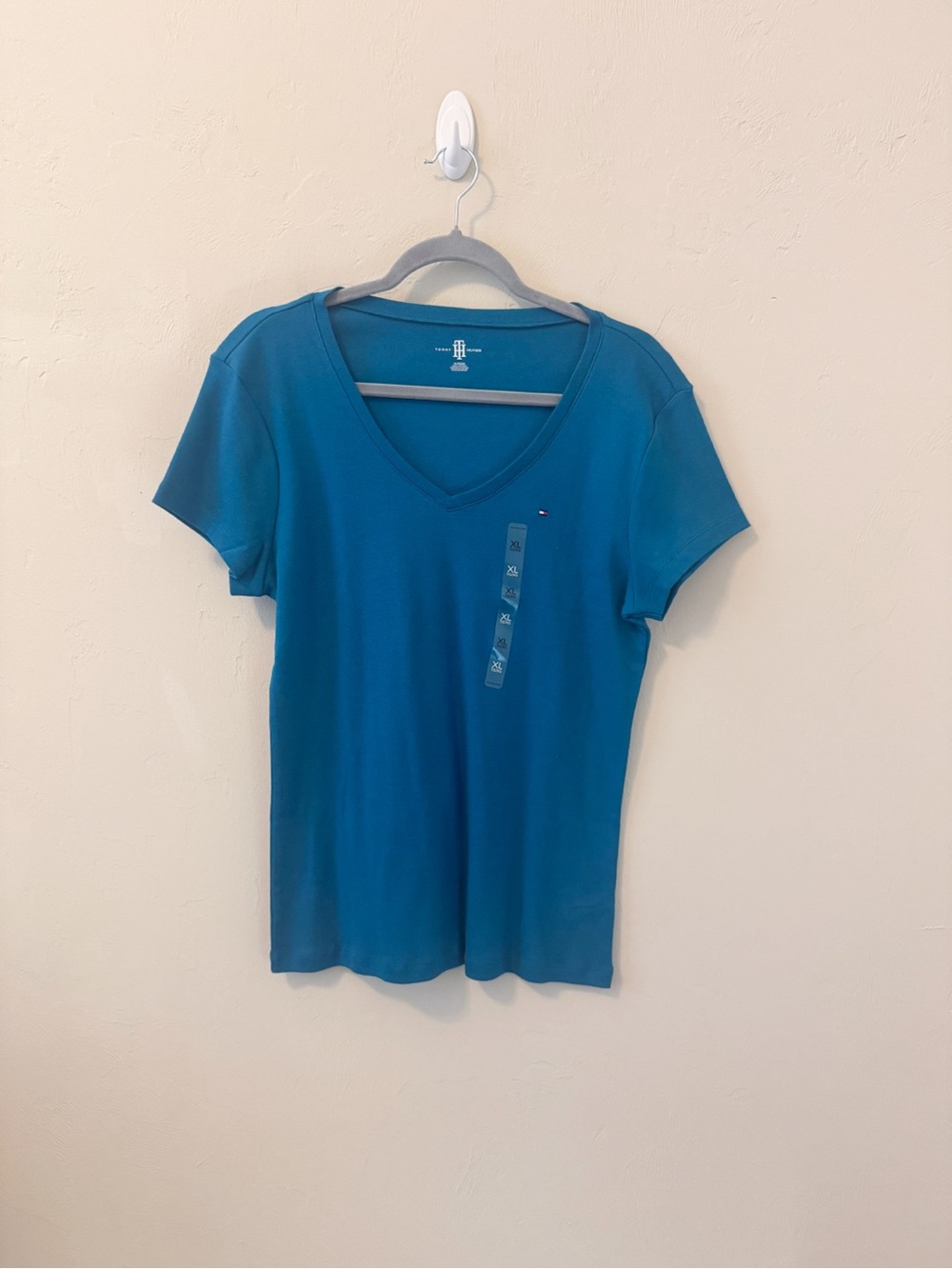 Tommy Hilfiger Teal Short Sleeve V-Neck Tee